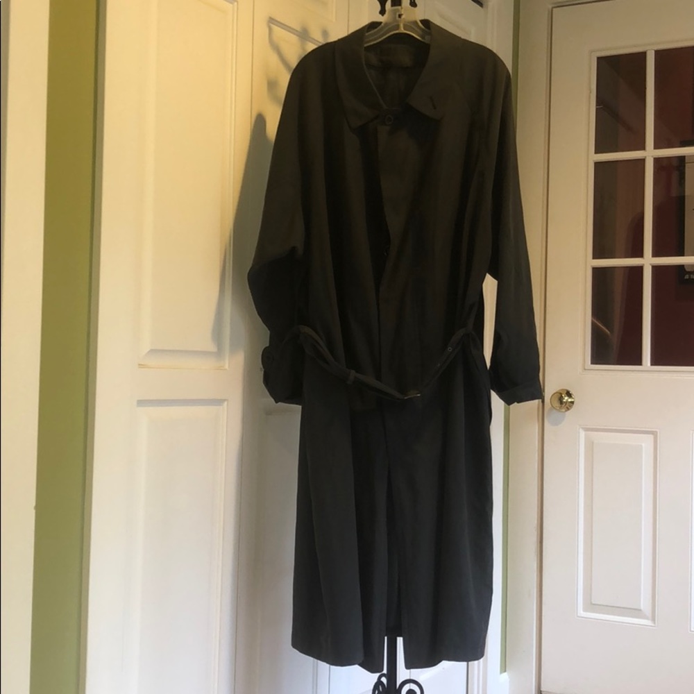 Grey Trench Coat with Hidden Button Closure